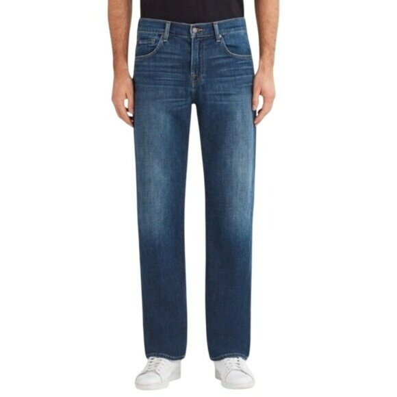 7 For All Mankind Mens RELAXED Distressed Straight-Leg Jeans With Button Fly 34 - Picture 4 of 12